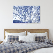 Bäume im Winter - Cyanotypeffekt Leinwanddruck (Insitu (Schlafzimmer))