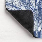 Bäume im Winter - Cyanotypeffekt Mousepad (Ecke)