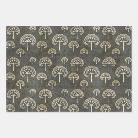 Bäume im Winter Geschenkpapier Set (Vorderseite)