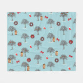 Bäume im Winter und Weihnachtsdekorationen Fleecedecke (Vorderseite (Horizontal))