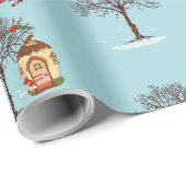 Bäume im Winter und Weihnachtsdekorationen Geschenkpapier (Rolleneckpunkt)