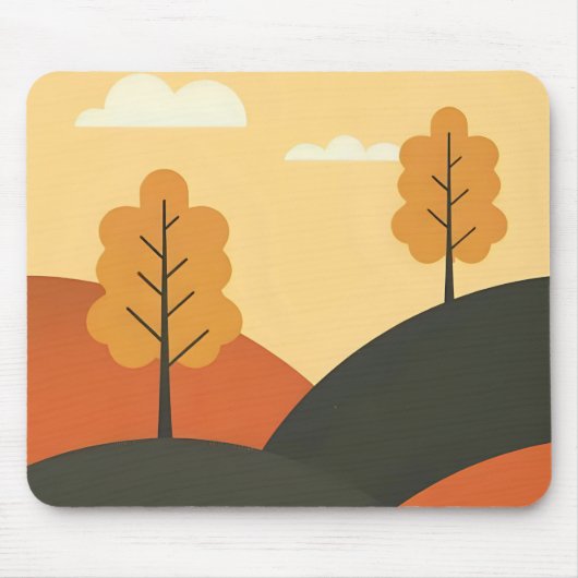 Bäume in den Hügeln Mousepad (Vorne)