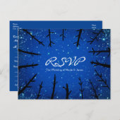 Bäume in der Nacht Sky Rustic Wedding RSVP Karte (Vorne/Hinten)