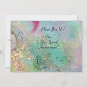 BÄUME IN DER Toskana, blaugrüne Glitzern Einladung (Rückseite)