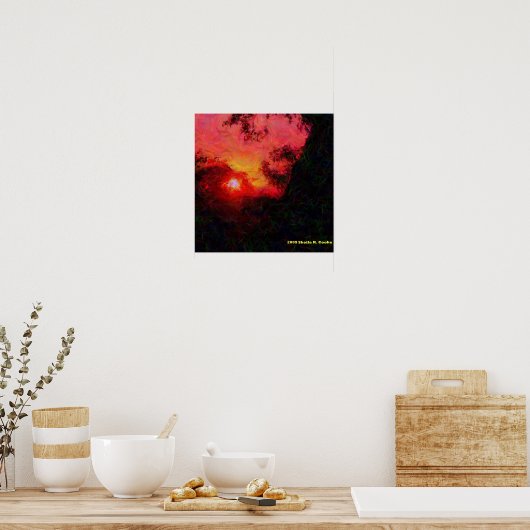 Bäume in Evensong Poster (Küche)