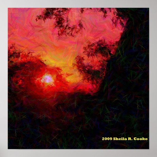 Bäume in Evensong Poster (Vorne)