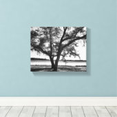 Bäume in schwarz-weiß gestrichene Canvas Print Leinwanddruck (Insitu (Holzboden))