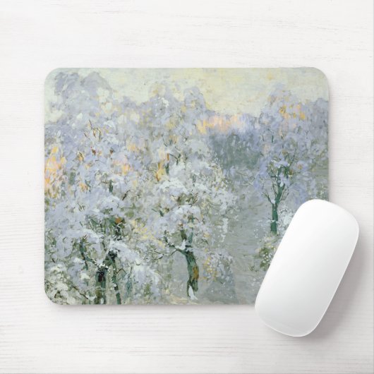 Bäume in winterlichem Silver, 1910 Mousepad (Mit Mouse)