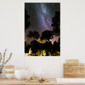 Bäume Landschaft mit Milchstraße Poster (Küche)
