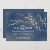Bäume & Lichterketten rustikales Abendessen Probe Einladung (Vorne/Hinten)