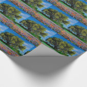 Bäume Live Oak unter TexasBluebonnets Geschenkpapier (Ecke)