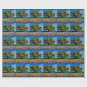 Bäume Live Oak unter TexasBluebonnets Geschenkpapier (Flach)