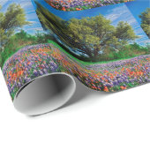 Bäume Live Oak unter TexasBluebonnets Geschenkpapier (Rolleneckpunkt)