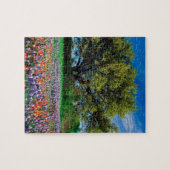 Bäume Live Oak unter TexasBluebonnets Puzzle (Horizontal)
