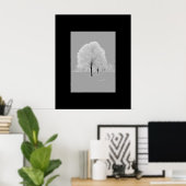 Bäume - matte, schwarz-weiße Wandkunst Poster (Heimbüro)