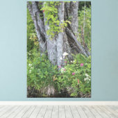 Bäume mit grauen und grünen leinwanddruck (Insitu (Holzboden))