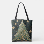 BÄUME MIT GRÜNEN QUILTED AUSSEHENEN CHRISTMAS TASCHE (Rückseite)