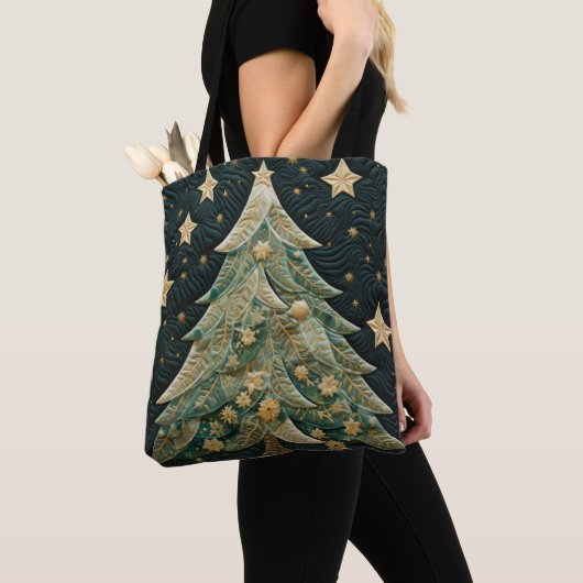 BÄUME MIT GRÜNEN QUILTED AUSSEHENEN CHRISTMAS TASCHE (Von Nahem)