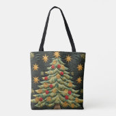 BÄUME MIT GRÜNEN QUILTED AUSSEHENEN CHRISTMAS TASCHE (Rückseite)