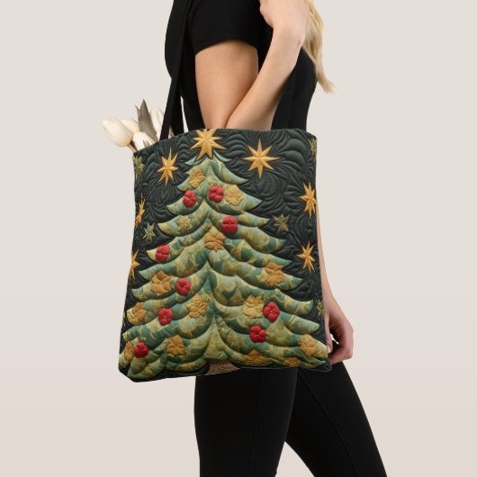 BÄUME MIT GRÜNEN QUILTED AUSSEHENEN CHRISTMAS TASCHE (Von Nahem)