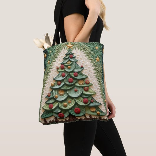 BÄUME MIT GRÜNEN QUILTED AUSSEHENEN CHRISTMAS TASCHE (Von Nahem)