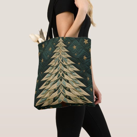 BÄUME MIT GRÜNEN QUILTED AUSSEHENEN CHRISTMAS TASCHE (Von Nahem)
