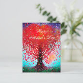 Bäume mit herabfallenden Herzen Valentine Postkarte (Stehend Vorderseite)