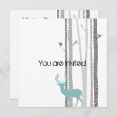 Bäume mit Hirschbaby-Dusche Einladung (Vorne/Hinten)