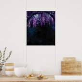 Bäume mit Lila Blätter Wisteria Zaubers Digital Poster (Küche)