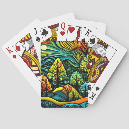 Bäume mit stürmischem Himmel Spielkarten (Rückseite)