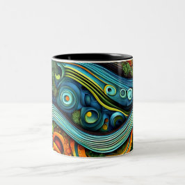 Bäume mit turbulenten Wolken Zweifarbige Tasse
