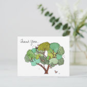 Bäume mit Vögeln und Bienen Vielen Dank Postkarte (Stehend Vorderseite)