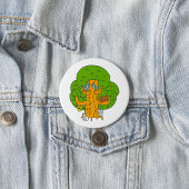 Bäume mit Waldtieren Niedliche Natur Button