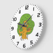 Bäume mit Waldtieren Niedliche Natur Große Wanduhr (Winkel)