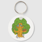 Bäume mit Waldtieren Niedliche Natur Schlüsselanhänger (Vorderseite)