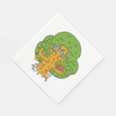 Bäume mit Waldtieren Niedliche Natur Serviette (Ecke)