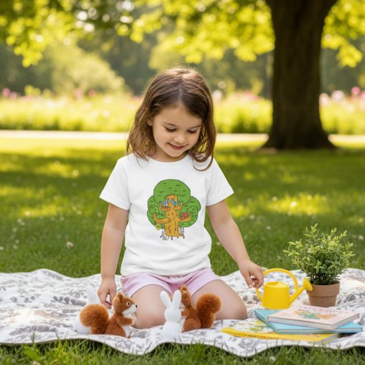 Bäume mit Waldtieren Niedliche Natur T-Shirt