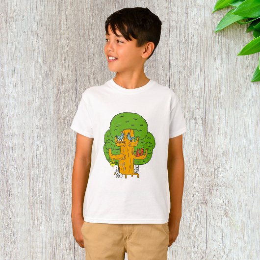 Bäume mit Waldtieren Niedliche Natur T-Shirt