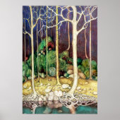 Bäume mit Wurzeln im See Poster (Vorne)