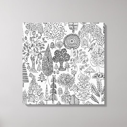 Bäume Moderne Schwarz-Weiß-Kunst Leinwanddruck (Vorderseite)