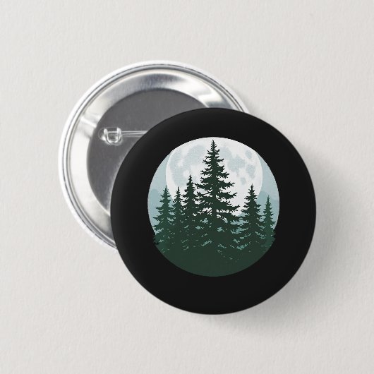 Bäume Naturwald Silhouette Button (Vorne & Hinten)