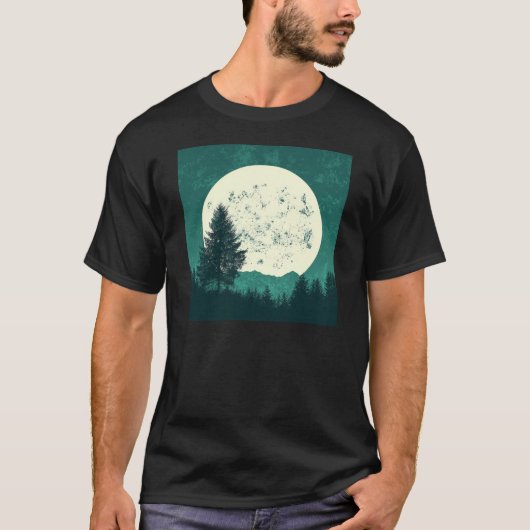 Bäume Naturwald Silhouette T-Shirt (Vorderseite)