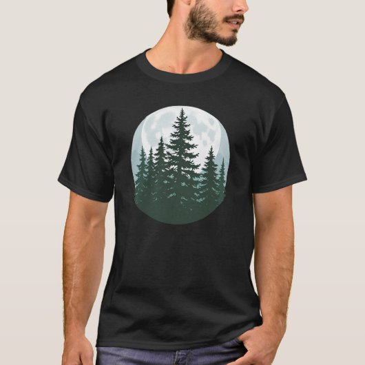 Bäume Naturwald Silhouette T-Shirt (Vorderseite)