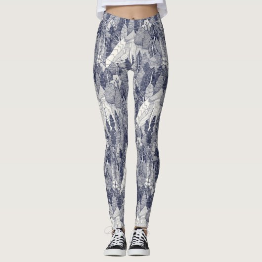 Bäume NC-blaue Leggings (Vorderseite)