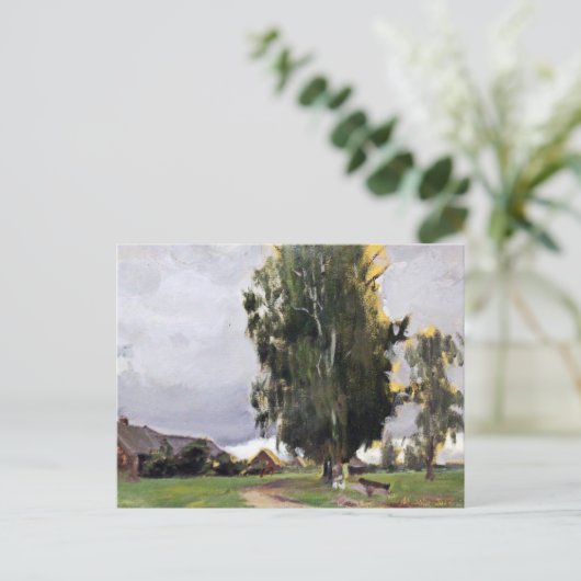 Bäume neben einem Dorf Postkarte (Stehend Vorderseite)