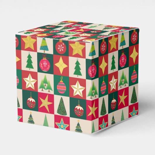 Bäume Ornamente und Sterne Plätze Geschenkschachtel (Vorderseite)
