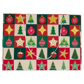 Bäume Ornamente und Sterne Plätze Große Geschenktüte (Rückseite)