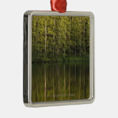 Bäume reflektiert im Wasser Silbernes Ornament (Rechts)