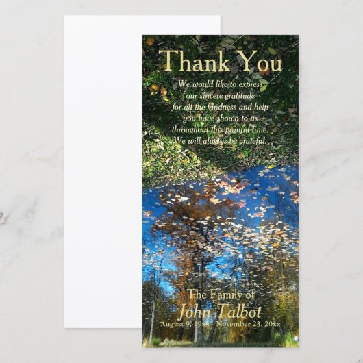 Bäume Reflektion Herbst Beileid Danke P (Vorne/Hinten)