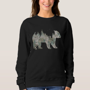 Bäume Reflektion Wildnis Natur Tierbären Outdo Sweatshirt